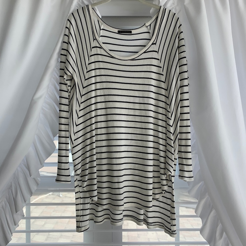 LIKE NEW Staccato Black & White Stripped Tunic!!